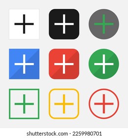 Juego de iconos de Añadir para tu sitio web o aplicación móvil