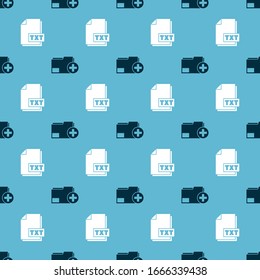 Set Add new folder and TXT file document on seamless pattern. Vector