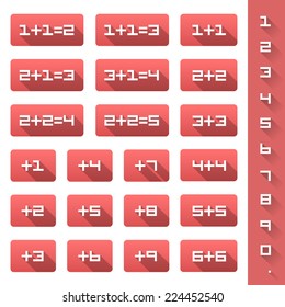 Set additions Numbers. Vector illustration