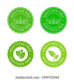 Set of Additives Free Icon Badge Signs Vector Desgin. 