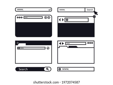 set of addres bar icons vector