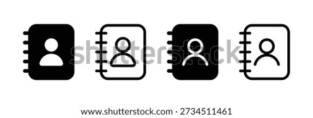 Set of Address book icon collection with different style.
