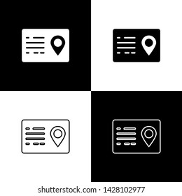 Set Address book icons isolated on black and white background. Telephone directory. Vector Illustration