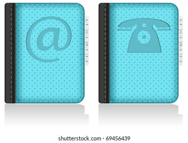 Set of Address book, notebook, phone book. Vector Illustration. EPS8
