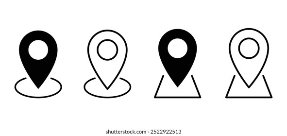 Set Of Address place icon symbol. Pin icon set. Location icon vector. destination icon. map pin Vector Illustration.