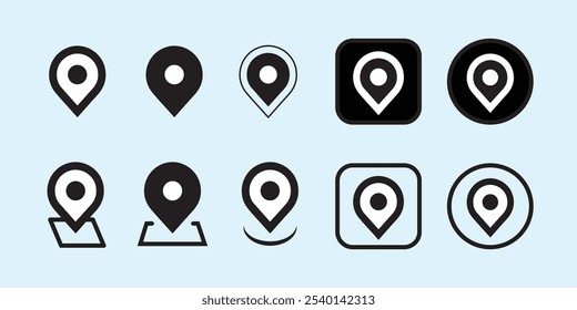 Set Of Address place icon symbol. Location icon collection.