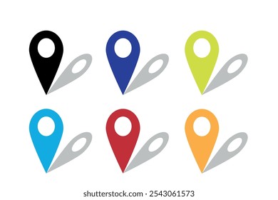 Set Of Address place icon symbol. Location icon collection. Vector Illustration.