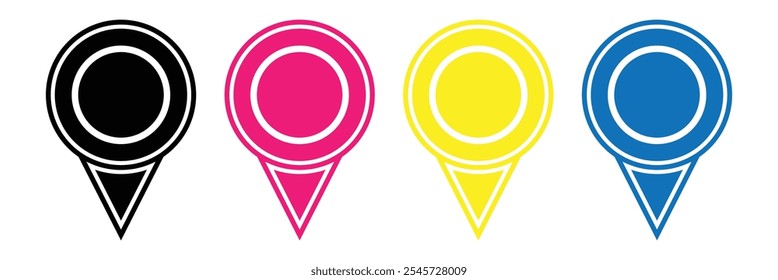 Set of address place icon symbol. Location icon collection. Vector illustration.