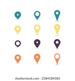 Set Of Address place icon symbol. Location icon collection. Vector Illustration.