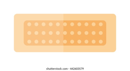 Set of adhesive patch plasters isolated on white background