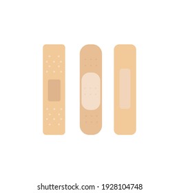 Un conjunto de yemas adhesivos para cicatrización de heridas. Forma de dosificación en forma de masa de plástico. Primeros auxilios, atención de heridas. Imagen del vector

