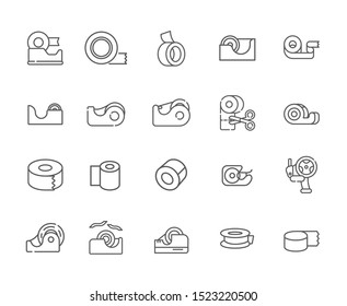 
Set of adhesive Related Vector Line Icons. Includes such Icons as  glue, adhesive tape, adhesive tape, fastening, fixing, connection, construction, roller, roll, wall - vector