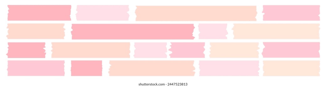 Conjunto de cinta adhesiva, washi, mini cinta etiqueta engomada de Vector ilustración