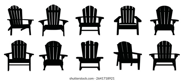 Set of Adirondack chair vector illustration