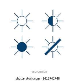 Set of adjust brightness icons. Modern icon design.