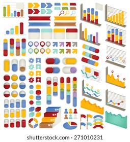 Set of Adjustable Infographics , Icon , Charts, Diagrams elements for data and statistics Design Templates  - Vector file EPS10