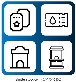 Set of admit icons such as Ticket, Ticket office , admit