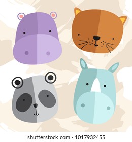 Set of Adorable Baby Animals : Vector Illustration