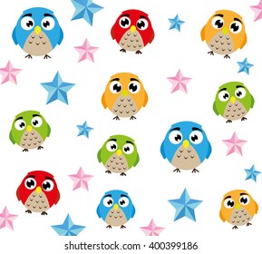 Set of adorable birds and your design