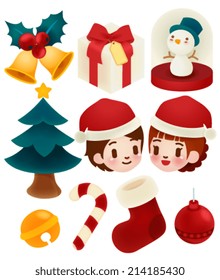 Set of adorable christmas icons - Vector file EPS10