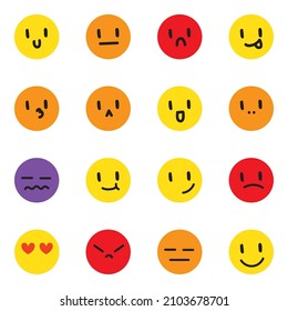 set of adorable emoji face