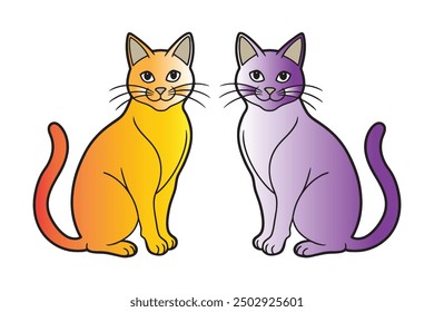 Set of adorable little vector cats