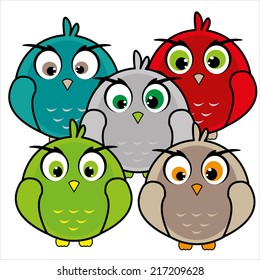 Set of adorable owls and your design