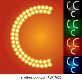 Set Of Advanced Led Alphabet With Transparency. Character C