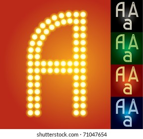 Set Of Advanced Led Alphabet With Transparency. Character A