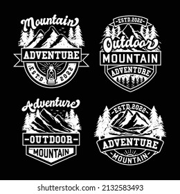 Set of adventure camping vector logo design