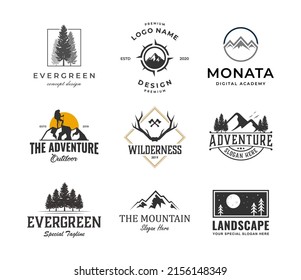 Set of adventure logo collection, perfect template for outdoor category company