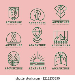 Set of adventure logo vector