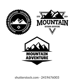 Set of Adventure and outdoor vintage logo template, badge or emblem style