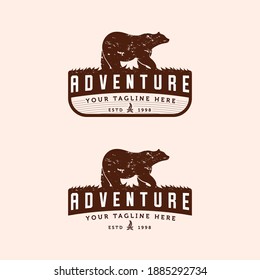Set of Adventure Vintage Logo Vector Illustration Design. Hand Drawn Outdoor Logo Badge Template Design. Old Vintage Outdoor Adventure Logo Concept.