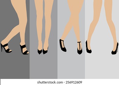 Set of advertisement concepts for stockings