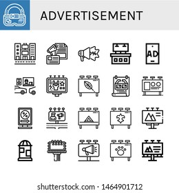 Set of advertisement icons such as Ar, Billboard, Advertising, Ads, Ad, Drive thru, Poster, Billboards , advertisement