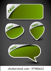 Set of advertisement labels stickers.