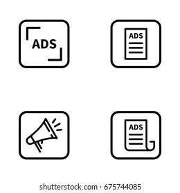 Set of advertisement outline vector icons.