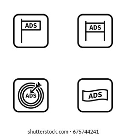 Set of advertisement outline vector icons.