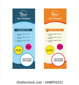 Set of Advertisement roll up banners with vertical design . Ideal for modern x-banner and flag-banner