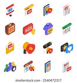 A set of advertisements is expressing the way to promote your brand.  Available with graphic resources. Use this set and touch the success skies!