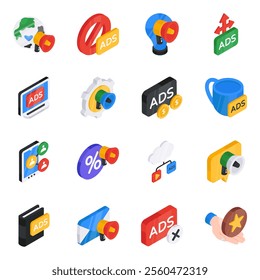 A set of advertisements is expressing the way to promote your brand.  Available with graphic resources. Use this set and touch the success skies!