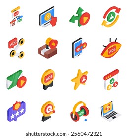A set of advertisements is expressing the way to promote your brand.  Available with graphic resources. Use this set and touch the success skies!