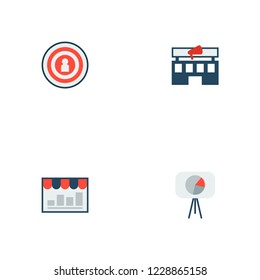 Set of advertising icons flat style symbols with campaign, market, advertising agency and other icons for your web mobile app logo design.