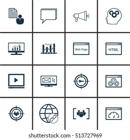 Set Of Advertising Icons On Connectivity, Loading Speed And Keyword Optimisation Topics. Editable Vector Illustration. Includes Video, Client, Comprehensive And More Vector Icons.