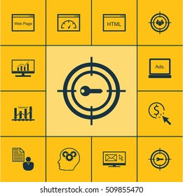 Set Of Advertising Icons On Loading Speed, Newsletter And Keyword Optimisation Topics. Editable Vector Illustration. Includes Optimization, Browser, Creativity And More Vector Icons.