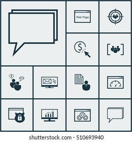 Set Of Advertising Icons On Loading Speed, PPC And Conference Topics. Editable Vector Illustration. Includes Conference, Group, Browser And More Vector Icons.