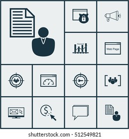 Set Of Advertising Icons On Security, Questionnaire And Website Topics. Editable Vector Illustration. Includes Group, Per, Businessman And More Vector Icons.
