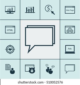 Set Of Advertising Icons On SEO Brainstorm, Focus Group And Digital Media Topics. Editable Vector Illustration. Includes Per, Businessman, Optimization And More Vector Icons.