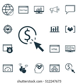 Set Of Advertising Icons On SEO Brainstorm, Connectivity And Brain Process Topics. Editable Vector Illustration. Includes Bulding, Keyword, Optimization And More Vector Icons.